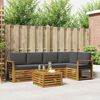 vidaXL Setovi sofa 6 pcs Prirodna i antracit Čvrsto drvo akacije
