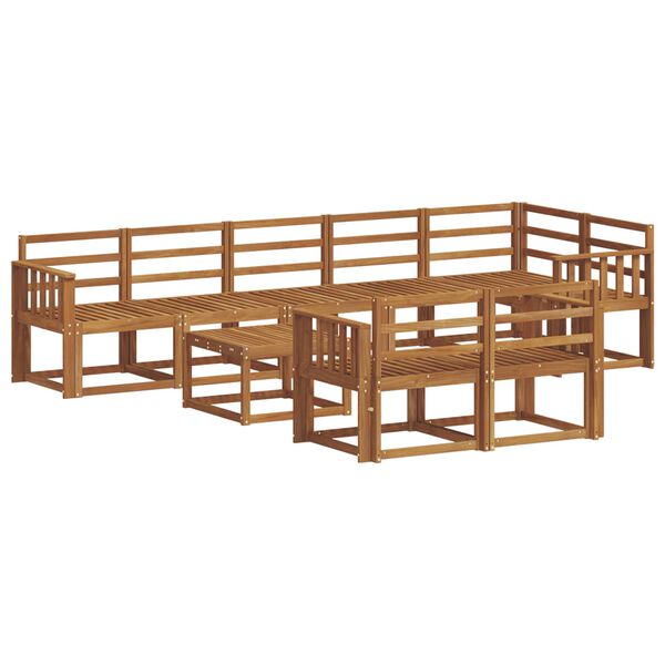 vidaXL Set vanjskih sofa 9 pcs Prirodna Čvrsto drvo akacije