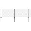 vidaXL Ograda s postovima Siva 0,4 x 50 m Čelik i PVC
