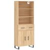 vidaXL Visoka komoda hrasta sonome 69,5x34x180cm od konstruiranog drva