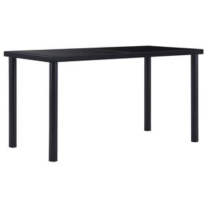 vidaXL Blagovaonski stol crni 140 x 70 x 75 cm od kaljenog stakla