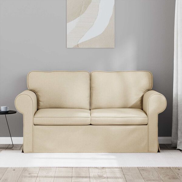 vidaXL Sofa 120cm Krema Metal