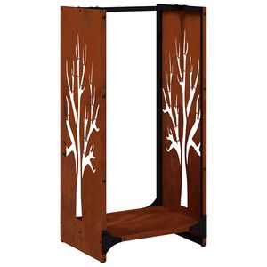 vidaXL Stalak za drva za ogrjev 40x30x80 cm pohabani čelik