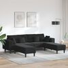 vidaXL Sofa 3 pcs Crna 250 x 188 x 76 cm Bar&scaron;un