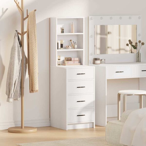 vidaXL Highboard s ladicama Bijelo 40 x 41 x 135 cm Konstruirano drvo
