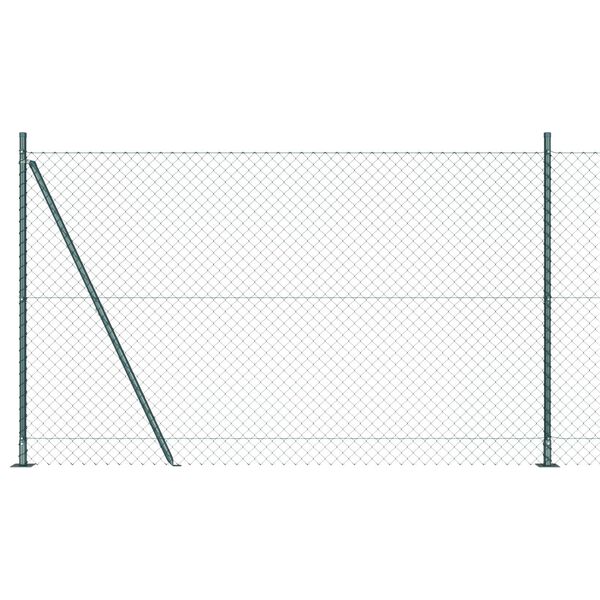vidaXL Stup za ogradu Zelena 10 x 1,6 m (40 x 40 mm mreža) Čelik i PVC