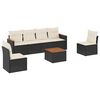 vidaXL 7-dijelni set vrtnih sofa od poliratana s jastucima crni