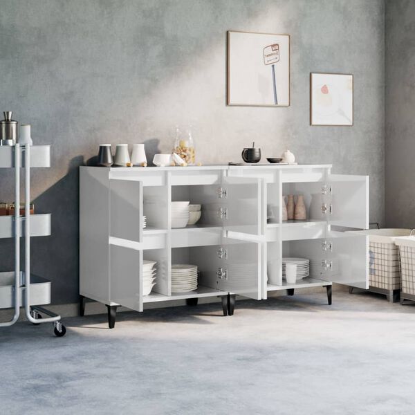 vidaXL Komode 2 kom sjajne bijele 60x35x70 cm od konstruiranog drva