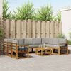 vidaXL Set vanjskih sofa s jastukom 10 pcs Prirodna i svijetlo siva