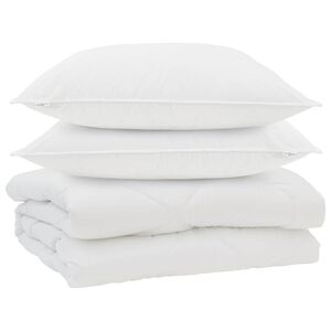 vidaXL Poplun s jastukom 3 pcs Bijelo Mikrofibra