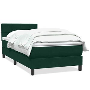 vidaXL Box Spring krevet s madracem tamnozeleni 80x220 cm bar&scaron;un