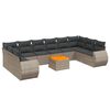 vidaXL 11-dijelni set vrtnih sofa od poliratana s jastucima sivi