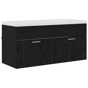 vidaXL Kupaonski ormar Crni hrast 100 x 38,5 x 46 cm Konstruirano drvo