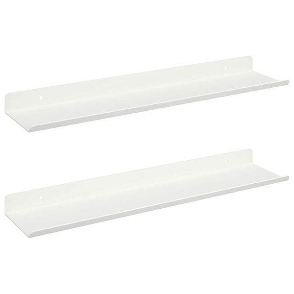 vidaXL Lebdeća polica Zidne 2 pcs Bijeli 100 x 9 x 2,5 cm Čelik