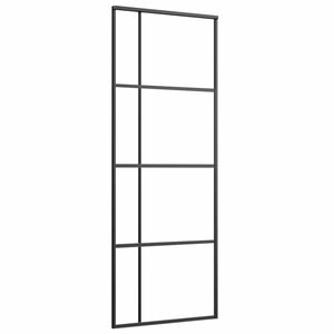 vidaXL Klizna vrata od stakla ESG i aluminija 76 x 205 cm crna