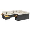 vidaXL 11-dijelni set vrtnih sofa od poliratana s jastucima crni