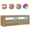 vidaXL Noćni ormarići 2 kom s LED svjetlima boja hrasta 60x35x40 cm