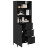 vidaXL Highboard Crni hrast 69,5 x 34 x 180 cm Konstruirano drvo
