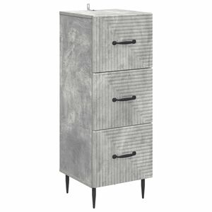 vidaXL Ormar s ladicama Betonska siva 33 x 34,5 x 89,5 cm