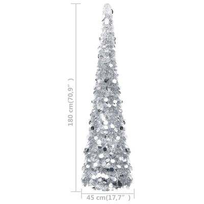vidaXL Prigodno umjetno božićno drvce srebrno 180 cm PET