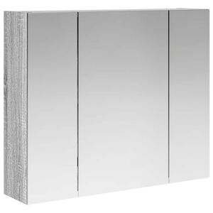 vidaXL Kupaonski ormar s ogledalom Siva Sonoma 60 x 14,5 x 50 cm