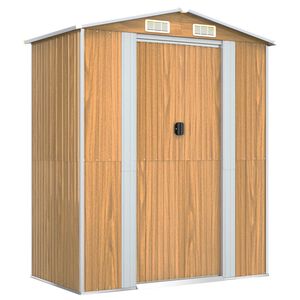 vidaXL Vrtno spremi&scaron;te svjetlosmeđe 192 x 108 x 223 cm pocinčani čelik