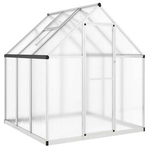 vidaXL Staklenik s okvirom srebrni 169 x 169 x 195 cm aluminijski