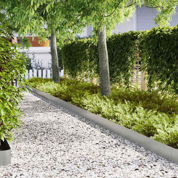 vidaXL Ograda oko Travnjaka 30 pcs Srebrno 100 x 0.05 x 20 cm