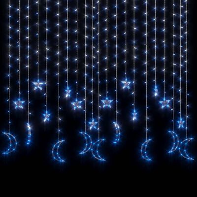 vidaXL Vilinska svjetla zvijezde i mjeseci s daljinskim 345 LED plava