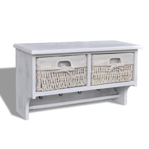 vidaXL Zidna polica bijela 60 x 23,5 x 33 cm od drva paulovnije