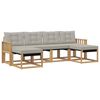 vidaXL Set vanjskih sofa 6 kom. Bijela i svjetlosiva