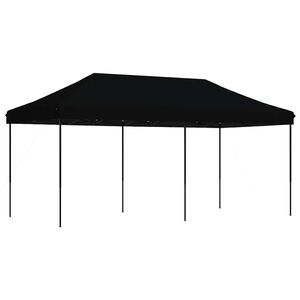 vidaXL Sklopivi prigodni &scaron;ator za zabave crni 580x292x315 cm