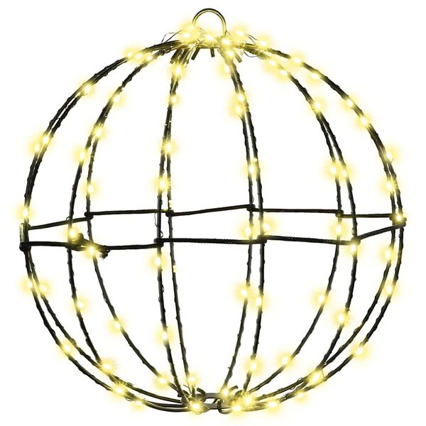 vidaXL Lopta s 192 LED svjetlima 2 pcs Topla bijela 30 cm Metal