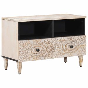vidaXL TV ormar Bijelo 70 x 33,5 x 46 cm Čvrsto drvo manga
