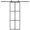 vidaXL Klizna vrata s priborom 76 x 205 cm od ESG stakla i aluminija