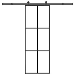 vidaXL Klizna vrata s priborom 76 x 205 cm od ESG stakla i aluminija