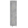 vidaXL Visoka komoda siva betona 34,5x34x180 cm od konstruiranog drva