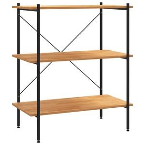 vidaXL Polica s 3 etaže crna i hrastova 80x40x92 cm