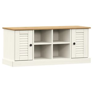 vidaXL Klupa za cipele VIGO bijela 106 x 35 x 45 cm masivna borovina