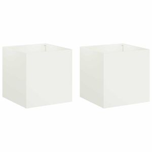 vidaXL Vrtna saksija 2 kom. Bijela 25 x 25 x 25 cm Čelična vrata