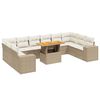 vidaXL 11-dijelni set vrtnih sofa od poliratana s jastucima bež