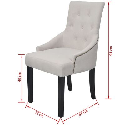 vidaXL Blagovaonske stolice od tkanine 4 kom krem-sive
