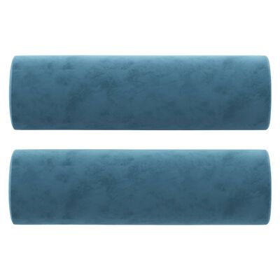 vidaXL Ukrasni jastuci 2 kom modri Ø 15 x 50 cm baršunasti