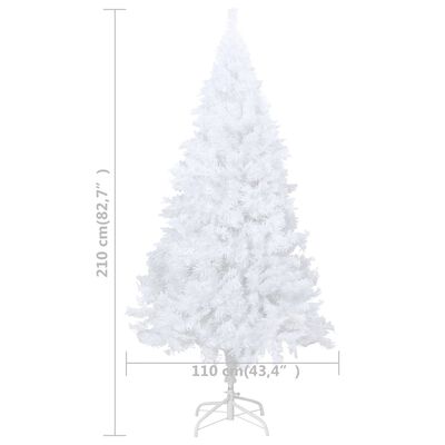 vidaXL Umjetno osvijetljeno božićno drvce gustih grana bijelo 210 cm