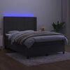 vidaXL Krevet box spring s madracem LED tamnosivi 140x200 cm bar&scaron;un