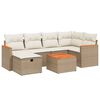 vidaXL 7-dijelni set vrtnih sofa od poliratana s jastucima bež