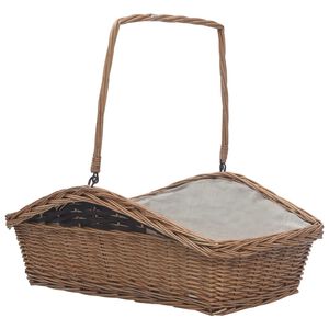 vidaXL Ko&scaron;ara za drva za ogrjev s ručkom 61,5 x 46,5 x 58 cm Smeđa vrba
