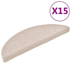 vidaXL Prostirke za stepenice 15 kom 56x17x3 cm poluokrugle boje taupe