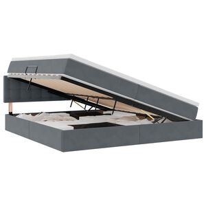 vidaXL Krevet s prostorom za pohranu s LED-om Tamno siva 200 x 200 cm