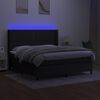 vidaXL Krevet box spring s madracem LED crni 160x200 cm od tkanine